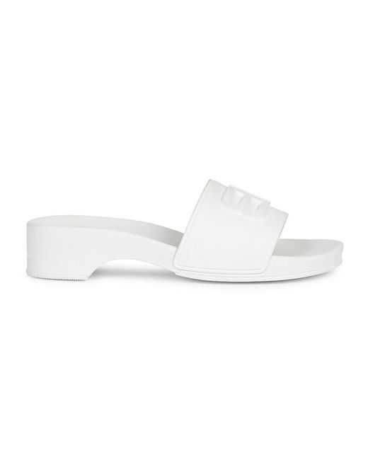 Balenciaga Bb Pool Slides in White Lyst