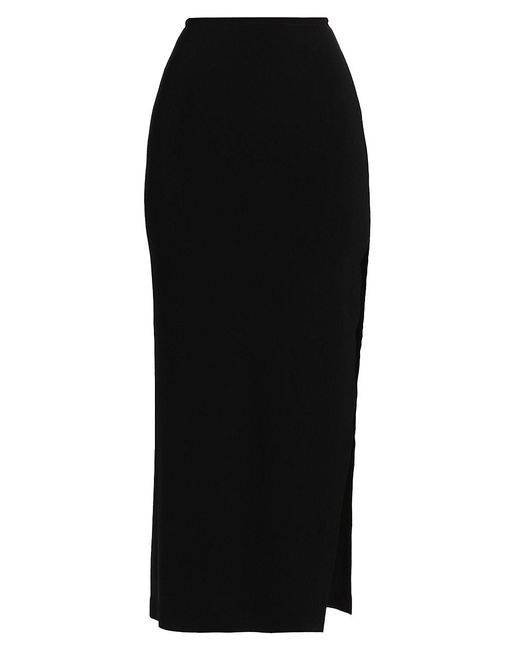 Norma Kamali Side Slit Maxi Skirt in Black | Lyst