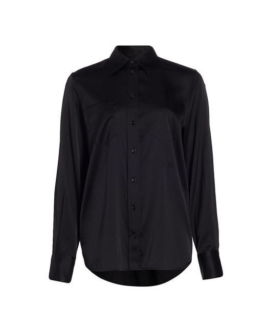 Helmut Lang Core Silk Button Down Shirt in Blue | Lyst