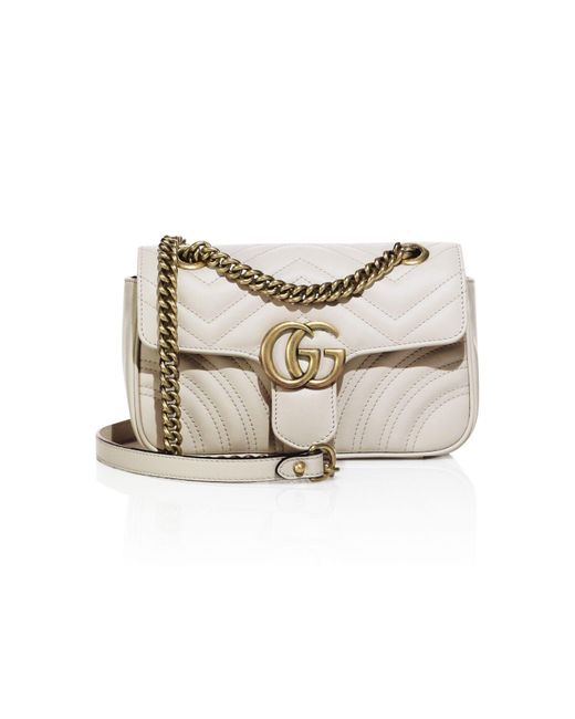 white gg marmont matelassé mini bag