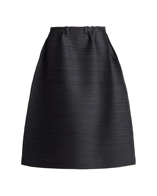 Pleats Please Issey Miyake Thicker Bounce Textured Midi-skirt in Black ...