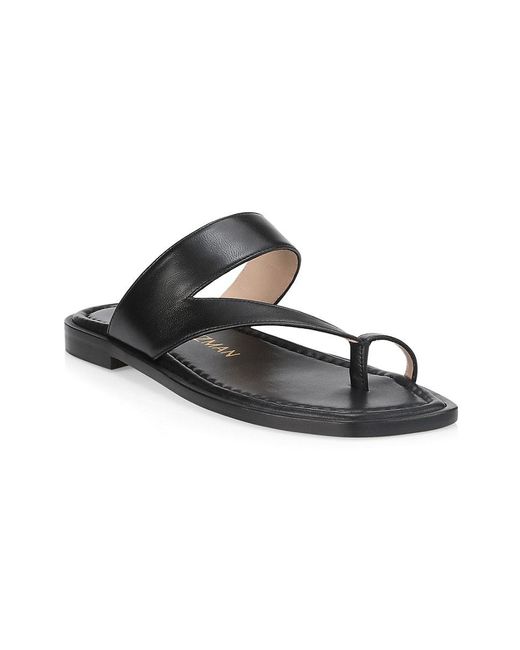 stuart weitzman black flat sandals