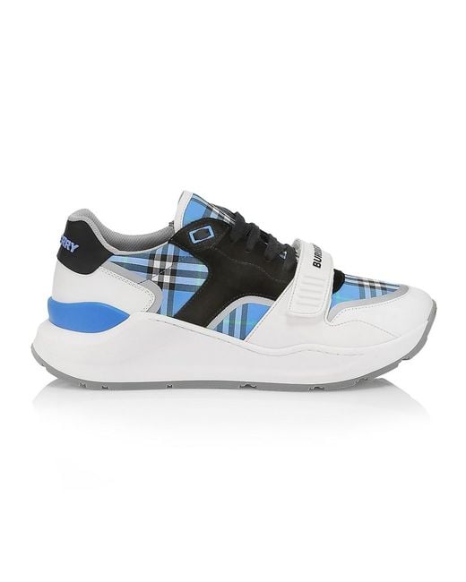 Burberry Ramsey Check Lowtop Sneakers in Blue for Men Lyst