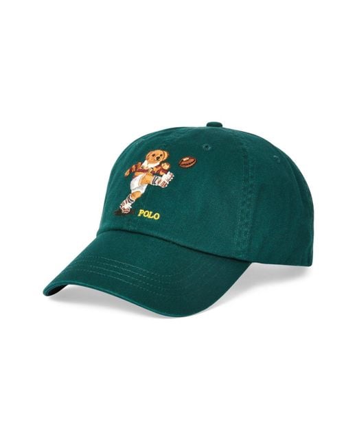 Polo Ralph Lauren Rugby Bear Chino Cap in Green for Men | Lyst