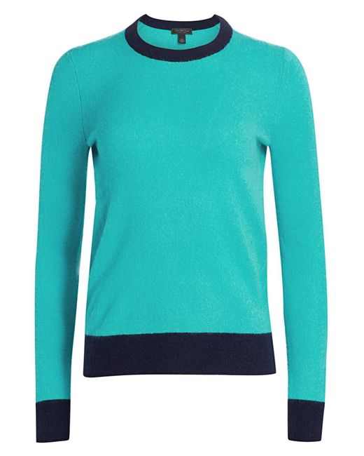 Saks Fifth Avenue Contrast Cashmere Sweater in Blue - Lyst