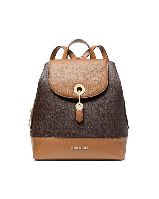 michael kors raven leather backpack