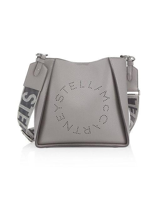Stella McCartney Vegetarian Leather Logo Crossbody Bag in Smoke (Gray ...