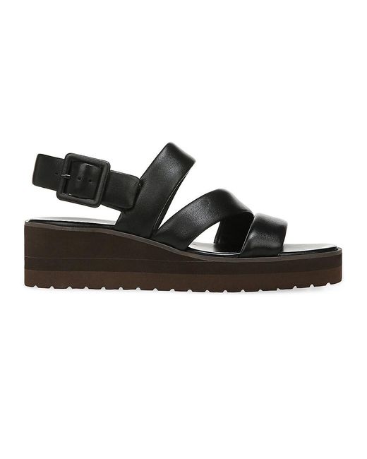 Vince Skylar Leather Platform Sandals in Black | Lyst