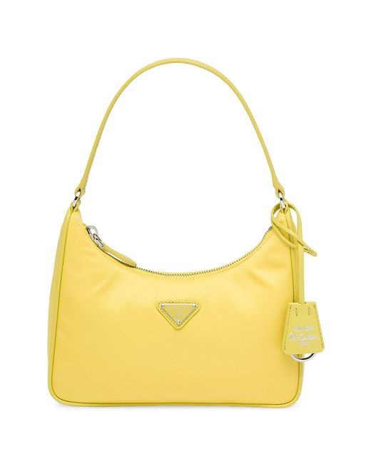 Prada Reedition 2005 Renylon Mini Bag in Yellow Lyst
