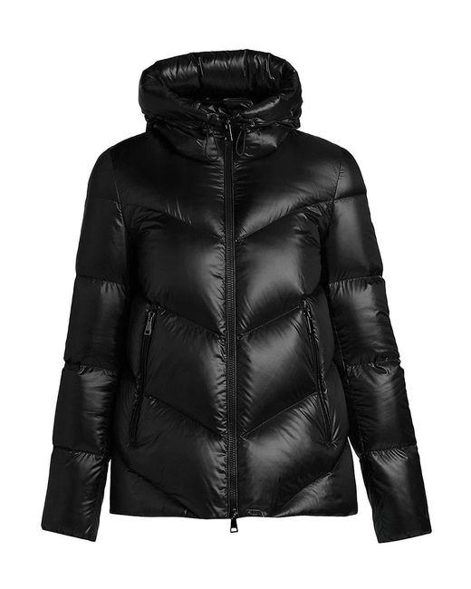 Moncler Synthetic Mainline Chambon Hooded Down Jacket in Black | Lyst