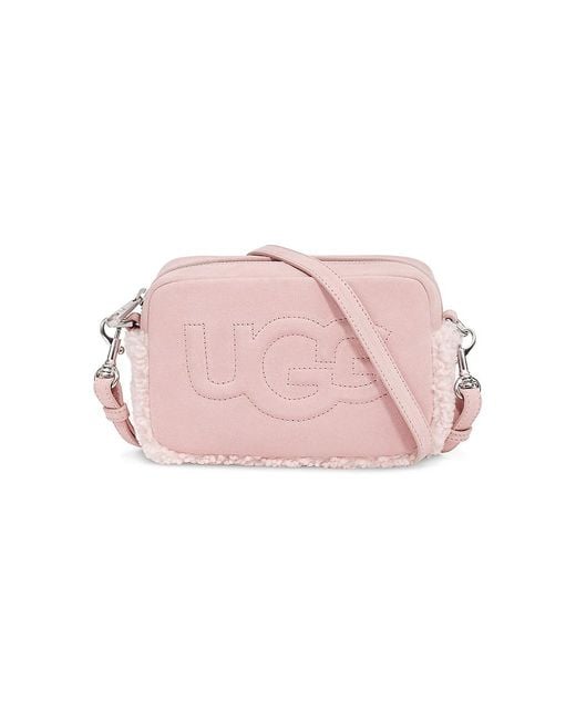 UGG Janey Ii Suede & Shearling Crossbody Bag in Pink Lyst