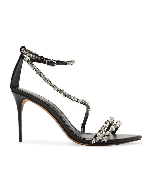 Alexandre Birman Demi Crystal-embellished Leather Sandals in White | Lyst