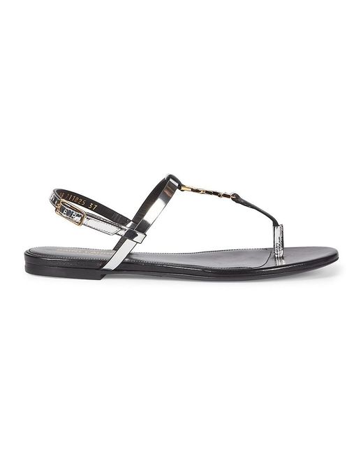 saint laurent cassandra leather slingback thong sandals