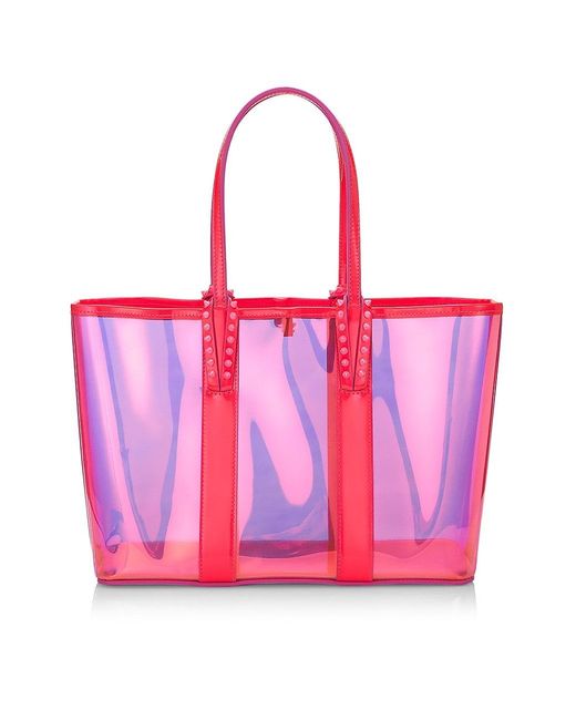 Christian Louboutin Small Cabata Tpu & Patent Leather Tote in Pink | Lyst