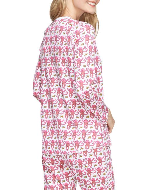 Roberta Roller Rabbit Cotton Monkey Print 2-piece Pajama Set in Blue - Lyst