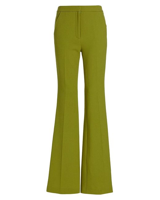 Sergio Hudson Flared High-waisted Pants in Green | Lyst
