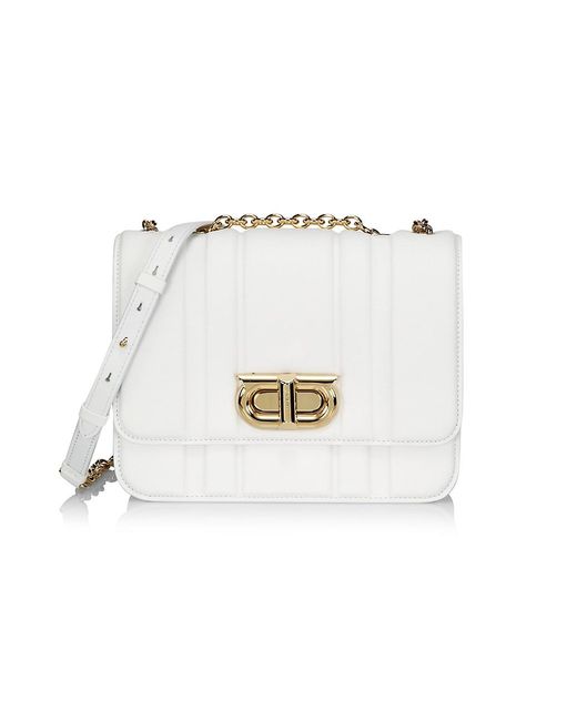 Ferragamo New Gancini Quilted Leather Shoulder Bag in White Lyst