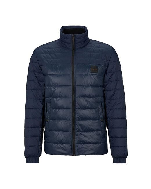 BOSS by HUGO BOSS Water-repellent Regular-fit Jacket In Lightweight Mixed  Fabrics in Blue for Men | Lyst