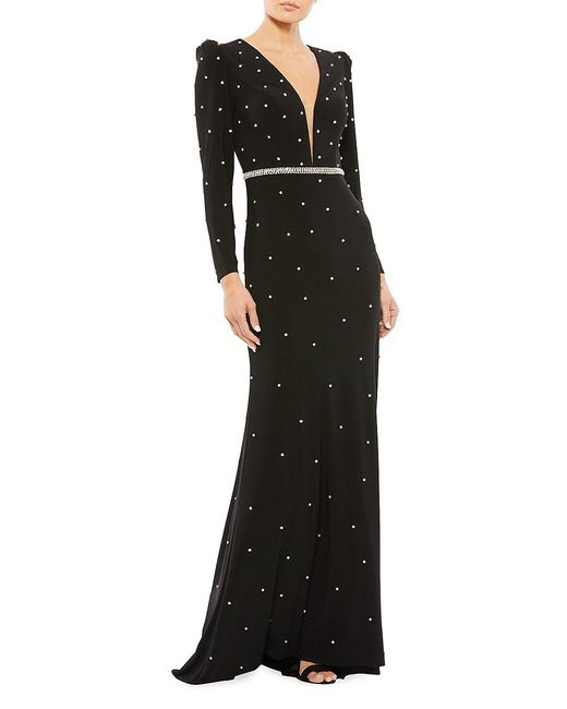 mac duggal column gown