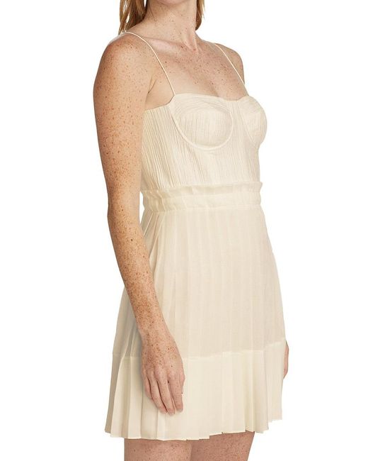 Alexis Jasmine Pleated Mini Dress in White | Lyst