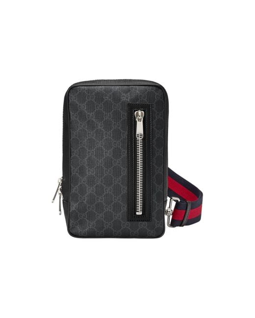 Gucci GG Supreme Sling Backpack in Black for Men