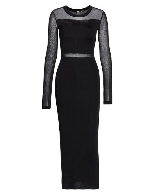 Totême Semisheer Knit Cocktail Dress in Black Lyst