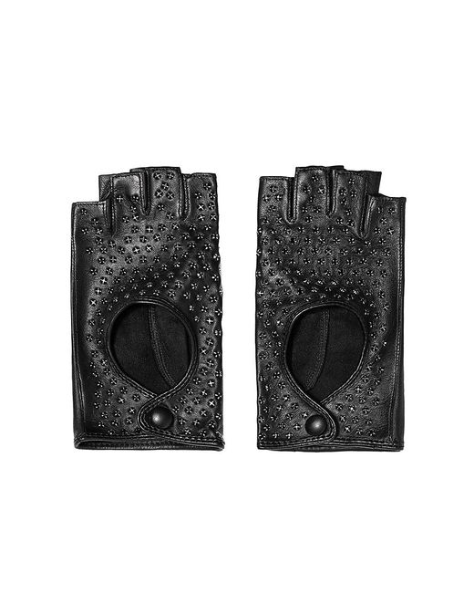 Seymoure Gloves Embellished Leather Fingerless Driving Gloves in Black Lyst