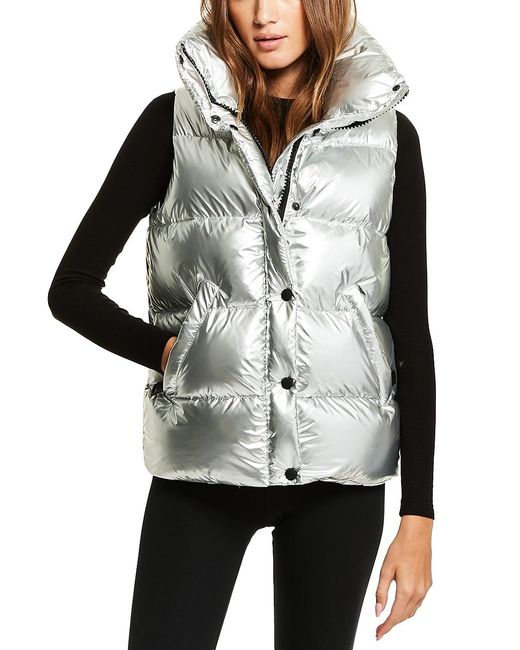 Sam. Simone Puffer Vest in Gray Lyst