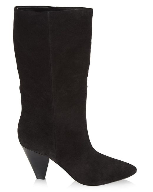 Veronica Beard Blondie Suede Slouch Boots in Black | Lyst