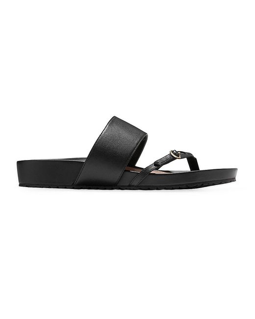 Cole Haan Milani Leather Thong Sandals in Black | Lyst