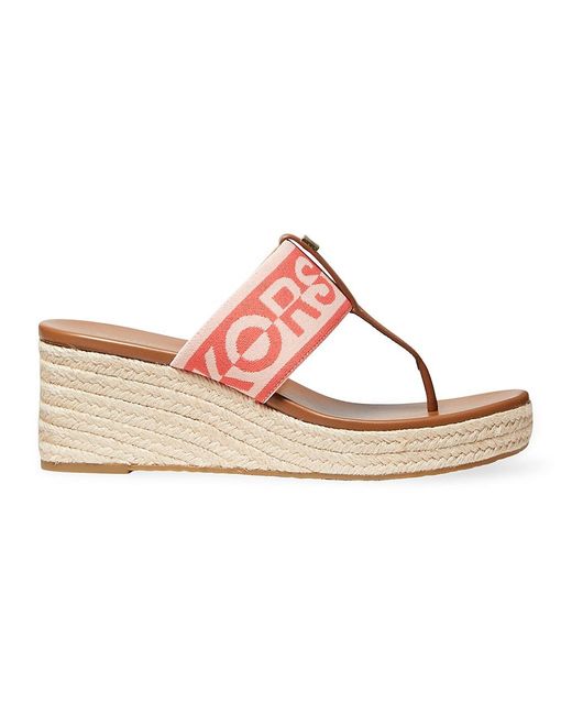 MICHAEL Michael Kors Verity Logo Wedge Thong Sandals in Pink Lyst