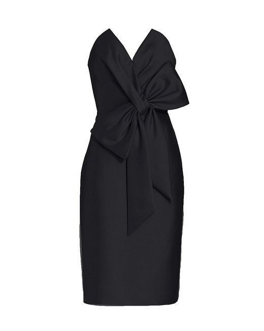badgley mischka strapless bow front gown