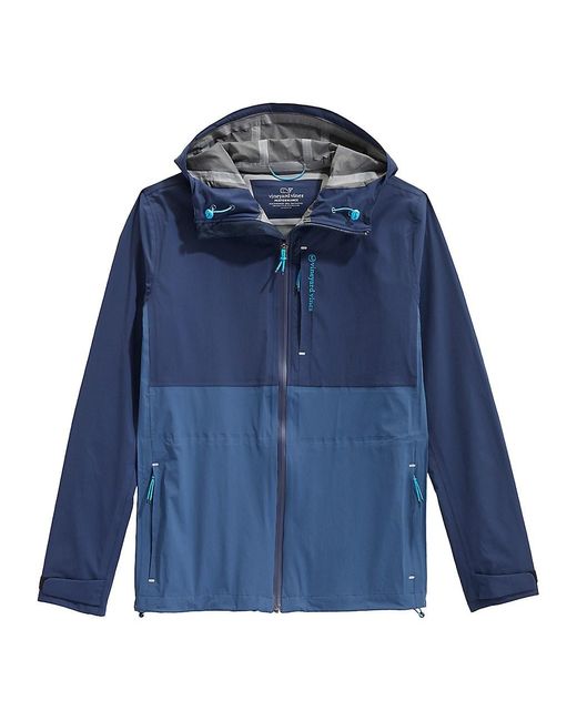 Vineyard Vines Synthetic Packable Rain Shell in Blue for Men | Lyst