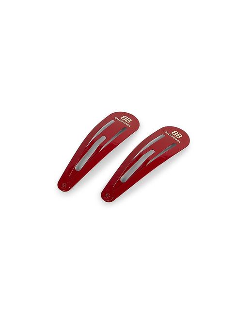 Balenciaga 2-piece Xxl Logo Hair Clip Set in Red | Lyst