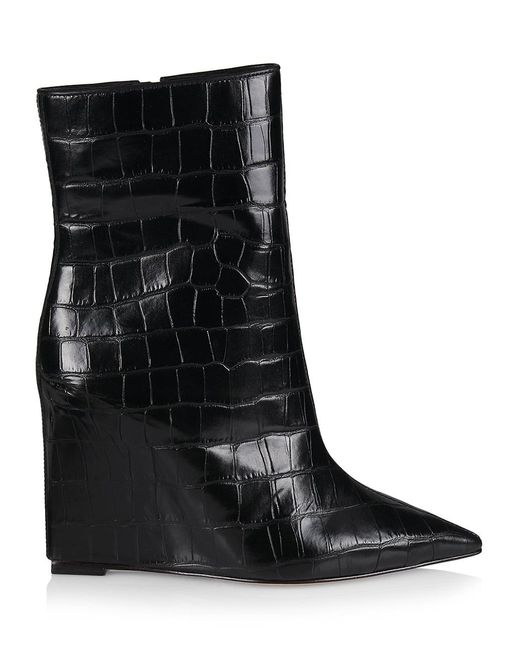 Schutz Leather Asya Wedge Booties in 