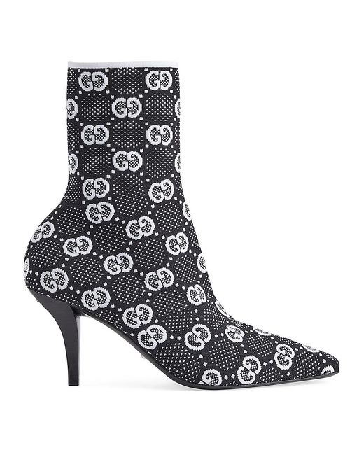 Gucci Leather Tom Logo Sock Booties in Black White (Black) Lyst