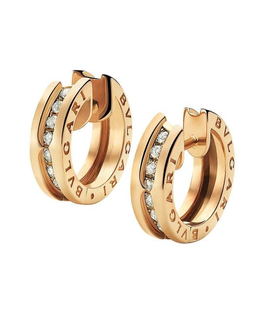Bvlgari B Zero1 18k Yellow Diamond Small Hoop Earrings In Gold Metallic Lyst