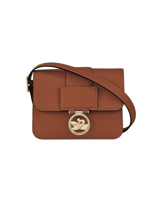 Longchamp Small Box-trot Leather Crossbody Bag in Brown | Lyst