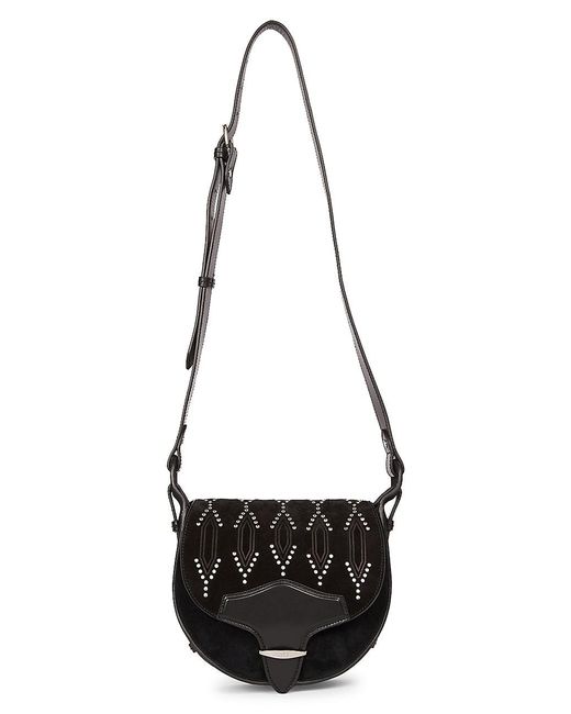 Isabel Marant Botsy Embellished Suede Saddle Bag in Black Lyst