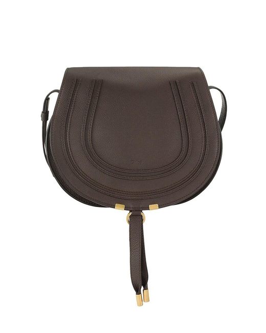 Chloé Marcie Medium Leather Saddle Bag in Brown Lyst