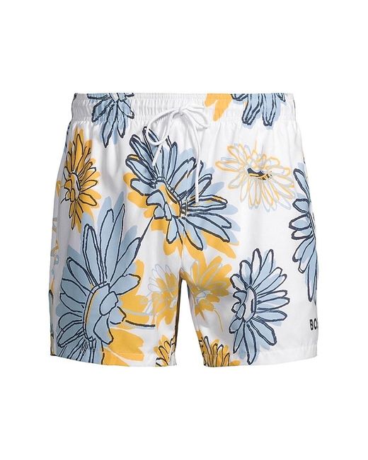 BOSS by HUGO BOSS Synthetic Piranha Floral Print Swim Shorts in Blue