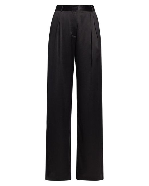 Michael Lo Sordo Wide-leg Silk Pants in Black | Lyst