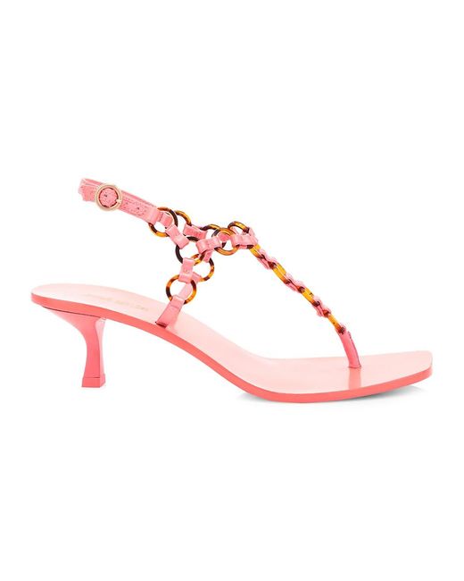 Cult Gaia Caitlyn Ring-embellished Leather Thong Sandals - Lyst