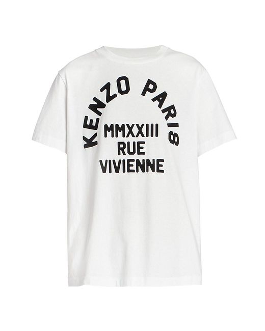 KENZO Rue Vivienne Loose T-shirt in White | Lyst