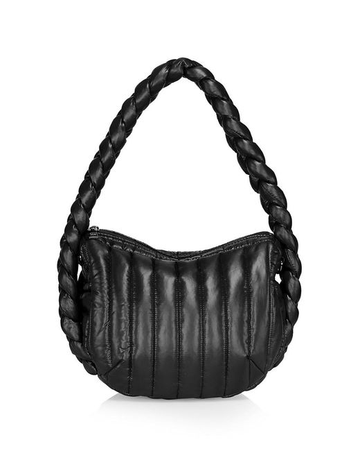 Think Royln Synthetic Small Kelsie Quilted Nylon Hobo Bag in Black | Lyst