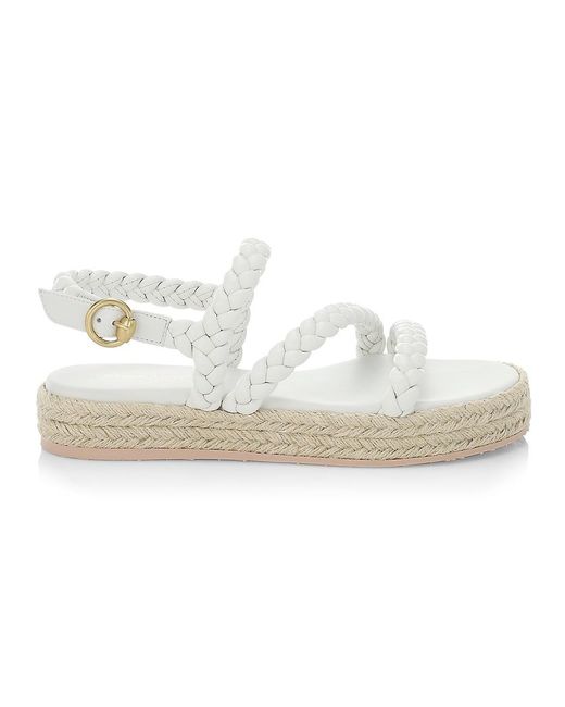 Gianvito Rossi Nappa Leather Espadrille Sandals in White - Lyst