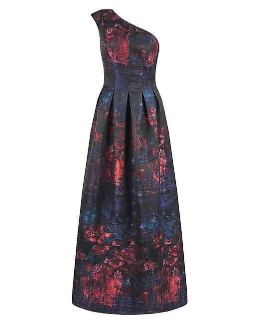 kay unger one shoulder gown