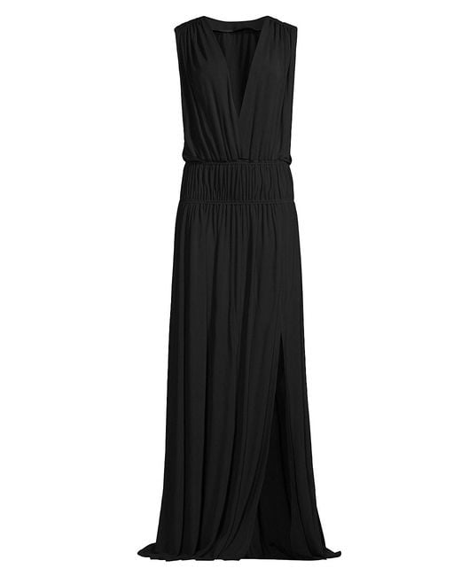 Ramy Brook Synthetic Nikita V-neck Draped Gown in Black | Lyst