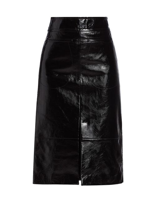 Khaite Freya Patent Leather Skirt in Black | Lyst
