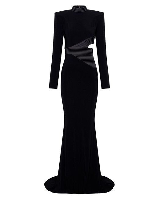 Zhivago Satin Signature Message To Love Gown in Black | Lyst
